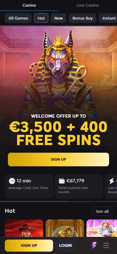 Rockwin Casino mobile-optimised home view for Australian players